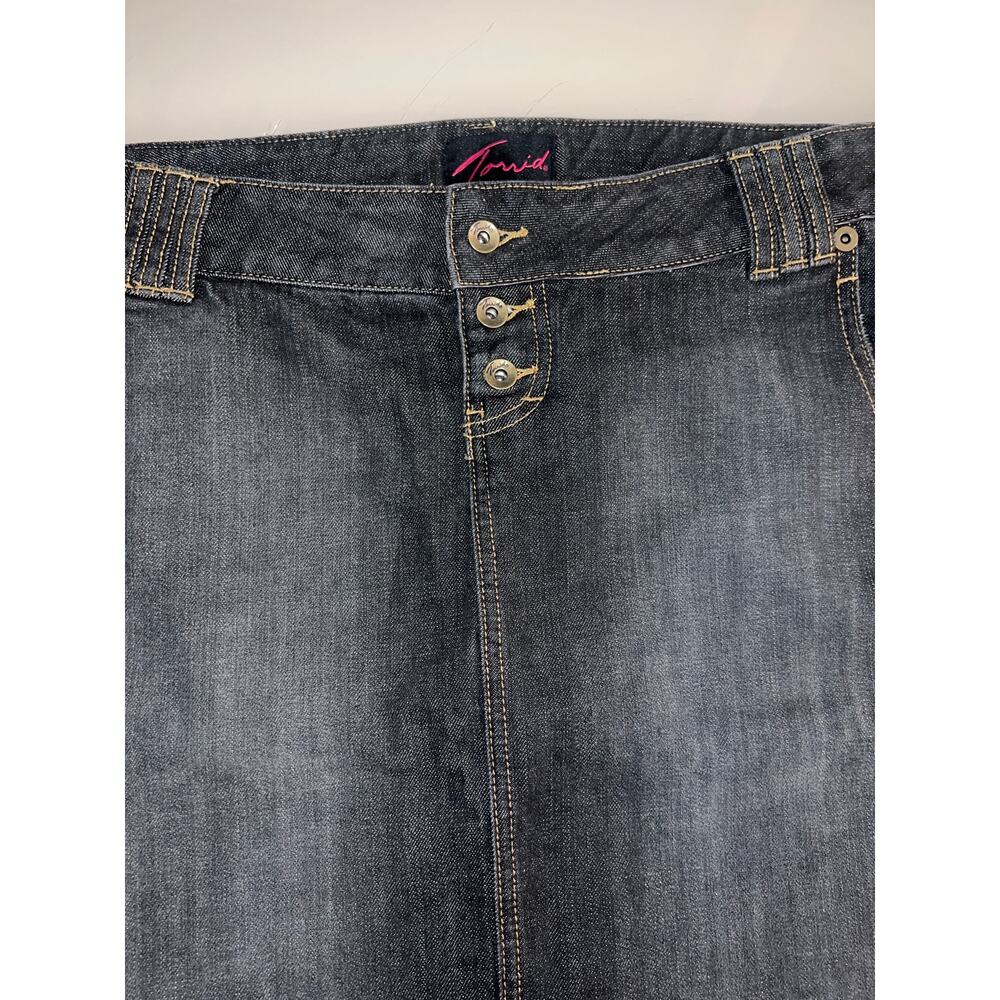 Torrid gray/dark blue Jean Skirt 12 98% cotton NWOT - Picture 3 of 14